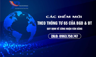 Các điểm mới theo thông tư 65 của Bộ Giáo dục và Đào tạo